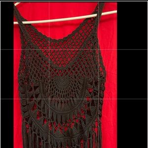 Hand crochet beach coverup dress size medium
